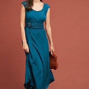Moulinette Soeurs Anthropologie Teal Maxi Dress